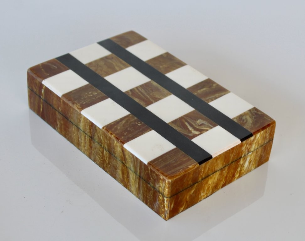 Black, White & Brown Card & Dice Box
